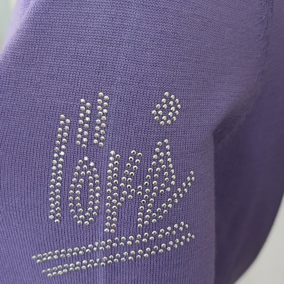Zadig & Voltaire Miss Love Strass Merino Wool Lavender Sweater Small Nwt - Picture 12 of 13